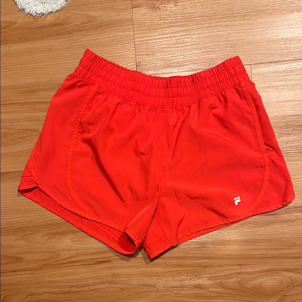 Fila Red Athletic Shorts Lightweight Breathable